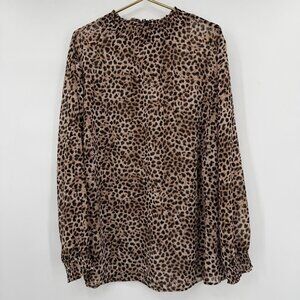 Torrid Plus Leopard Print Long Sleeve Trendy Blouse– Women’s Size 4 US ( 26/28 )